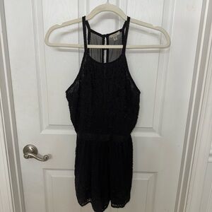 Ecote Black Beaded Sleeveless Romper